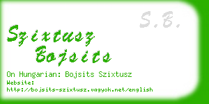 szixtusz bojsits business card